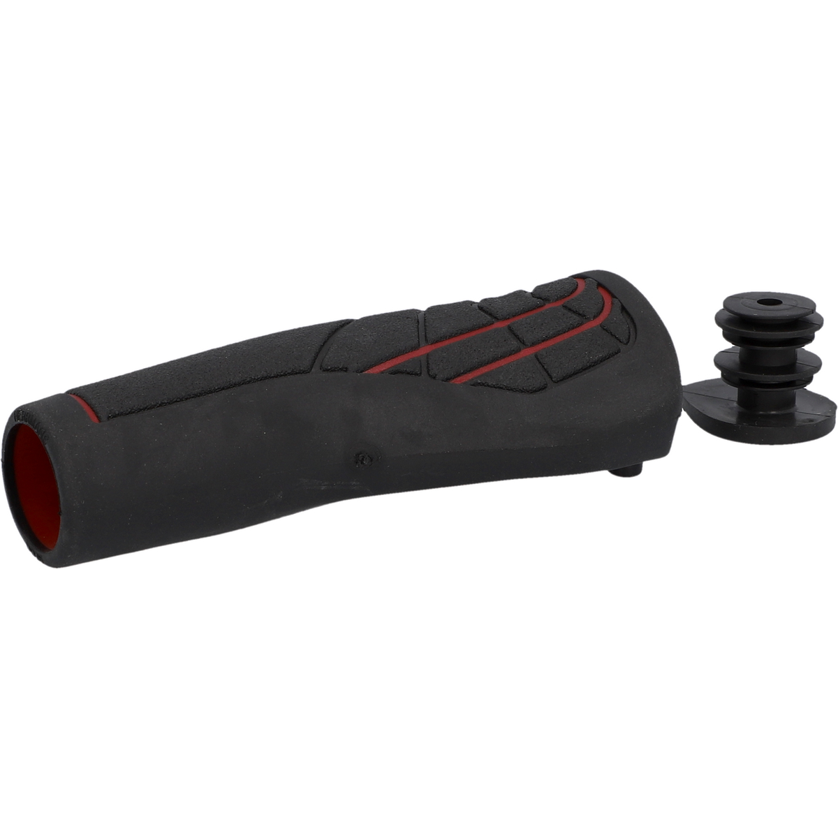 Griff/125mm/rechts/schwarz-rot